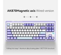 Tastiera meccanica AJAZZ AK870 87 tasti cablata nero grigio giallo viola bianco blu interruttore magnetico