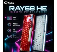 Tastiera Meccanica Akko RAY68 HE 65% con Switch Magnetici Rapid Trigger 0.01mm 8K RGB con Lightbox Personalizzabile per Gaming ESports