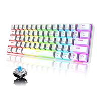 Tastiera meccanica al 60% cablata /Tastiera Bluetooth senza fili 61 tasti RGB arcobaleno con retroilluminazione a LED Tastiera da gioco impermeabile USB Type-C Tasti anti-ghosting (interruttore blu)