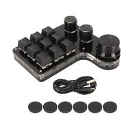 Tastiera meccanica compatta con tasti e manopole personalizzabili, tastiera ergonomica plug and play con illuminazione RGB per giochi e ufficio,