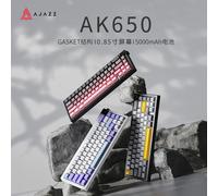 Tastiera meccanica con guarnizione AJAZZ AK650 retroilluminata RGB, sostituibile a caldo, per ufficio e giochi, modalità tri wireless Purple white blue