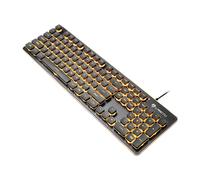 Tastiera meccanica con retroilluminazione RGB silenziosa e USB cablata a 104 tasti (luce nera e gialla)