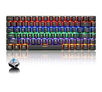 Tastiera Meccanica da Computer Gaming, USB Cablata 82 Tasti Anti-Ghosting Blue Switch Tastiera Gioco Arcobaleno Multicolore Illuminata Backlit, Mechanical Keyboard Compatta Ergonomica Nero