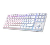 Tastiera Meccanica da Gaming TKL AZERTY Hot Swap Bianca RGB, Cablata USB Compatta Francese