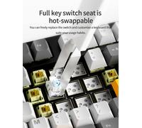 Tastiera meccanica da gioco AJZZ AK35I V3 MAX con schermo, wireless Bluetooth 2.4G cablata, sostituibile a caldo RGB, 104 tasti