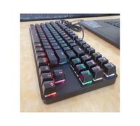 Tastiera meccanica da gioco con LED arcobaleno, design ergonomico anti-ghosting con switch rossi sostituibili a caldo, 87 tasti compatti per
