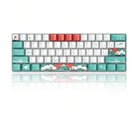 Tastiera meccanica da gioco Magegee Star61 60% (confezione da 1), tasti con tema onde, switch rossi, cavo Type-C rimovibile, mini tastiera con retroilluminazione blu, compatibile con Windows/PC/laptop