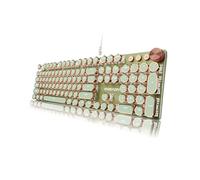 Tastiera meccanica da gioco stile macchina da scrivere, cablate, LED retroilluminate, pulsante multimediale, computer