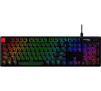 HyperX Alloy Origins PBT, Tastiera Meccanica da Gaming Cablata, Illuminazione RGB, Telaio in Alluminio, 80 Milioni di Pressioni, Copritasti presenti, 3 Dispositivi Collegabili, Layout Inglese, Nera
