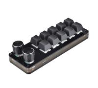 Tastiera Meccanica Macro 10 Tasti Mini Tastiera 2 Manopole Design Professionale Programmabile Macro Tastiera per Gaming USB Tastiera da Gioco Meccanica