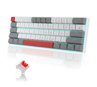 Tastiera Meccanica MK-STAR61 60 percento di Tastiera da Gioco cablata con Design Compatto retroilluminato LED con Tablet per PC Desktop per Laptop e Altri dispositivi(Grey Red Switch)