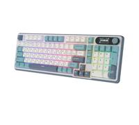 Tastiera meccanica RK S98 con schermata TFT montata 98 tastiera Gamer wireless RGB compatibile con BT5.0 2.4G USB-C e caratteristiche scambiabili a caldo(Russian Light Cloud)