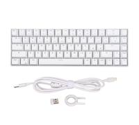 Tastiera meccanica wireless da gioco, connessione Bluetooth per PC Windows, laptop, Mac, per giocatori e dattilografi - Bianca, design ergonomico e
