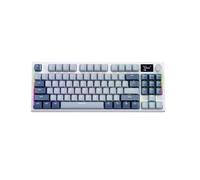 Tastiera meccanica wireless hot-swap K86 con connettività Bluetooth 24G, schermo di visualizzazione e manopola di controllo del volume, ideale per giochi e uso in ufficio(WHITE AXIS-BLUE)