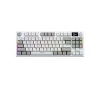 Tastiera meccanica wireless hot-swap K86 con connettività Bluetooth 24G, schermo di visualizzazione e manopola di controllo del volume, ideale per giochi e uso in ufficio(WHITE AXIS-GREY)