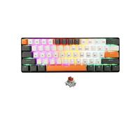 TASTIERA MECCANICHE MEDIA-TECH compatta 60%, QWERTY, USB-C, Arancione/Bianco/Nero