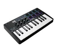 Tastiera MIDI USB a 25 tasti, con 8 pad retroilluminati, tastiera per pianoforte senza fili, semi ponderata, tastiera dinamica professionale, 8 manopole, software incluso