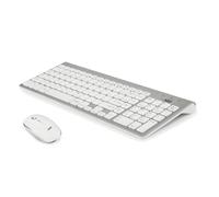 ADJ 520-00019 KW10 PLATINUM KIT TASTIERA+MOUSE WIRELESS COLORE SILVER/BIANCO