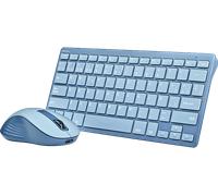 NGS Fantasy Kit Blue Tastiera e Mouse Francese AZERTY Ricaricabile Silenzioso Multimodalità (2.4GHz/BT1/BT2) 12 Tasti multimediali DPI Regolabile Compatibile PC/Mac/Tablet