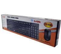 TASTIERA + MOUSE WIRELESS 2.4 GHZ 10 METRI LINQ CS-4100 NERA PC NOTEBOOK NEW