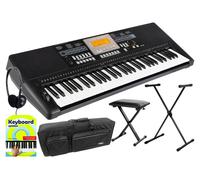 Tastiera Musicale Elettronica 61 Tasti Pianoforte con Custodia Supporto Sgabello