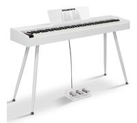 Tastiera Musicale Pianoforte Elettrico Standard con 88 Tasti e Pedaliera Bianco