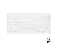 Tastiera nera tastiera wireless split ergonomic 2.4g 78 tasti design tastie di computer portatili neri slim salvamento toni rotondi per pc laptop tablet computer (Bianco)