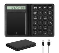 Tastiera numerica Bluetooth, Wireless Tastierino Numerico con display e touchpad calcolatrice pieghevole contabilità finanziaria sottile tastierino numerico portatile per Desktop Laptop Tablet