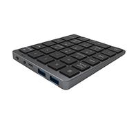 Tastiera Numerica Ricaricabile con Hub USB per Notebook Desktop Grigio