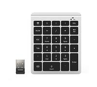 Tastiera numerica senza fili 2.4G Numero Pad 28-Tasti Contabilità Finanziaria Portatile Tastiera Estesa Numpad per Laptop Desktop, PC, Notebook (Argento)