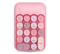 Tastiera numerica wireless, 18 tasti, portatile, sottile, con mini tastierino numerico, stile retrò, vintage, colorato, rotondo, per contabilità finanziaria, per notebook, colore 1