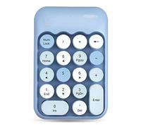 Tastiera numerica wireless, 18 tasti, portatile, sottile, con mini tastierino numerico, stile retrò, vintage, colorato, rotondo, per contabilità finanziaria, per computer portatile, notebook, colore-3