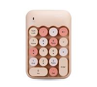 Tastiera numerica wireless, 18 tasti, portatile, sottile, con mini tastierino numerico, stile retrò, vintage, colorato, rotondo, per contabilità finanziaria, per computer portatile, notebook, colore-6