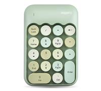 Tastiera numerica wireless, 18 tasti, portatile, sottile, con mini tastierino numerico, stile retrò, vintage, colorato, rotondo, per contabilità finanziaria, per notebook, colore 2