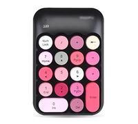 Tastiera numerica wireless, 18 tasti, portatile, sottile, con mini tastierino numerico, stile retrò, vintage, colorato, rotondo, per contabilità finanziaria, per notebook, colore: 4