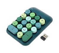 Tastiera numerica wireless 18Key, cuscinetto di tastie di keycap retrò portatile a 2,4 GHz con ricevitore USB, tastie di tastiera mini silenziosa da 2,4 GHz per laptop desktop per (Colore verde scuro)