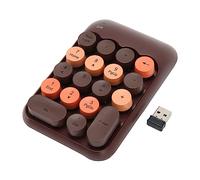 Tastiera numerica wireless 18Key, cuscinetto di tastie di keycap retrò portatile a 2,4 GHz con ricevitore USB, tastie di tastiera mini silenziosa da 2,4 GHz per laptop desktop per (Colore del caffè)