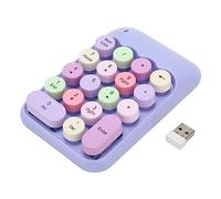Tastiera numerica wireless 18Key, cuscinetto di tastie di keycap retrò portatile a 2,4 GHz con ricevitore USB, tastie di tastiera mini silenziosa da 2,4 GHz per laptop desktop per (Tema viola)