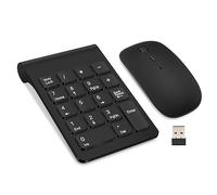 Tastiera numerica wireless Trel, mini tastierino numerico 2,4 G, 18 tasti, portatile, silenzioso, con tastiera numerica, estensioni con mouse wireless per laptop, PC, desktop, notebook (nero)