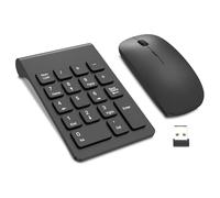 Tastiera numerica wireless Trel, mini tastierino numerico 2,4 G, 18 tasti, portatile, silenzioso, con tastiera numerica, estensioni con mouse wireless per laptop, PC, desktop, notebook (nero)