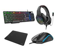 Tastiera Pack Gaming USB Spagnolo + Cuffie + Mouse + Tappetino Cool Town