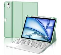 Tastiera per iPad Air 11 M3 2025/M2 2024 con Touchpad, Bluetooth Rimovibile Custodia con Tastiera per iPad Air 6 Generazione 11 Pollici 2025/2024, Keyboard Italiano con Supporto Pencil, Verde chiaro