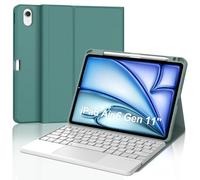 Tastiera per iPad Air 11 M3 2025/M2 2024 con Touchpad, Bluetooth Rimovibile Custodia con Tastiera per iPad Air 6 Generazione 11 Pollici 2025/2024, Keyboard Italiano con Supporto Pencil, Verde scuro