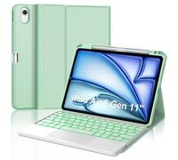 Tastiera per iPad Air 11 M3 2025/M2 2024 con Touchpad, Bluetooth Rimovibile Retroilluminata Custodia con Tastiera per iPad Air 6 Generazione 11 Pollici 2025/2024, Keyboard Italiano, Verde chiaro