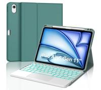 Tastiera per iPad Air 11 M3 2025/M2 2024 con Touchpad, Bluetooth Rimovibile Retroilluminata Custodia con Tastiera per iPad Air 6 Generazione 11 Pollici 2025/2024, Keyboard Italiano, Verde scuro