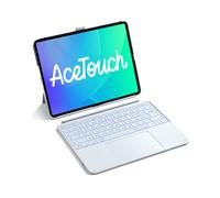 Inateck Custodia per tastiera compatibile con iPad Air da 13 pollici (2025/2024), tastiera per iPad Pro da 12,9 pollici, 6/5/4/3 Gen,6", grande trackpad, rimovibile, QWERTZ, 7 colori retroilluminati