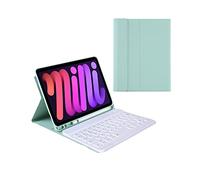 Tastiera per iPad mini 6a generazione 8,3"con Custodia Pencil Slot, Tipo C Smart Cover con rimovibile wireless Tastiera per iPad mini 6 (Verde)