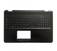 Tastiera per laptop retroilluminata nera con copertina superiore Palmrest compatibile con Q553 Q553U Q553UB Modelli 90NB0AZ1-R31US0 0KN0-SR3US13 Parte di sostituzione