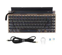 Tastiera per macchina da scrivere retrò, 83 tasti Bluetooth 5.0 Luminosità regolabile Stile macchina da scrivere Tastiera meccanica cablata e wireless, Connessione a più dispositivi Classica 2000 mA
