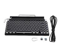 Tastiera Per Macchina da Scrivere Retrò 83 Tasti Tastiera Antica BT 5.0, Supporto Per 3 Dispositivi Tastiera Punk Staccabile Tastiera Per Macchina da Scrivere con Pannello Spazzolato Per Digitazione N
